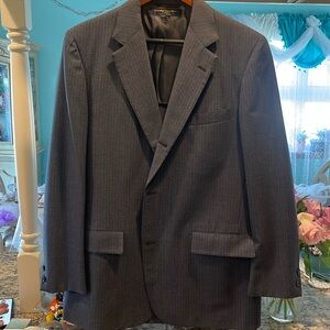Brooks Brothers 346 Men's Gray Wool Pinstripe Blazer Sportcoat